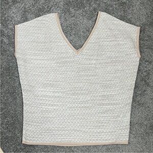 Anthropologie Moth Delicate Metallic Knit Top Oversized Small